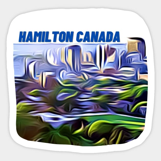 Hamilton Canada Skyline Painting Sticker by YegMark